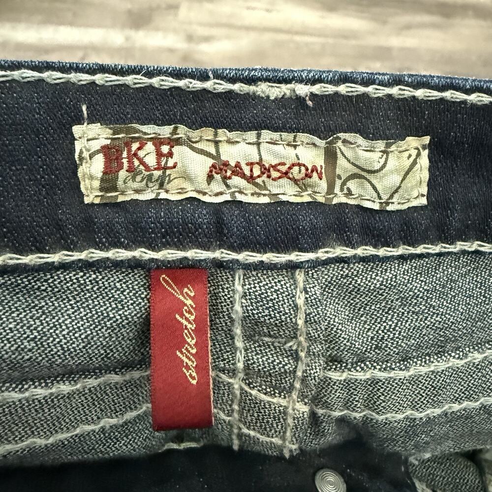 BKE Jeans Womens 33 x 37.5 Tall Blue MADISON Bootcut Stretch Embellished Pockets - Picture 4 of 11